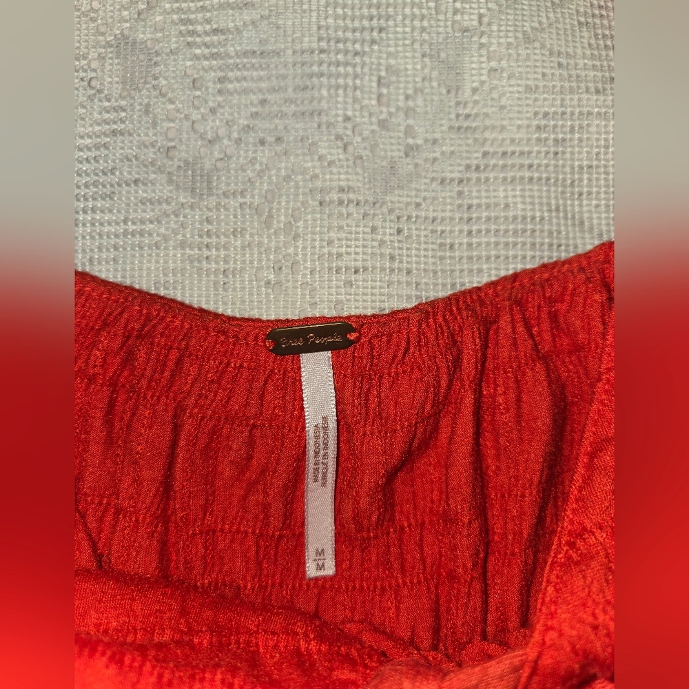 Free People Red Tie-Front Tank Top - Picture 3 of 7